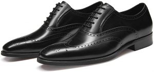 FRASOICUS Mens Dress Shoes with Genuine Leather in Classic Brogue Elastic Band Oxford Formal Shoes for Men6