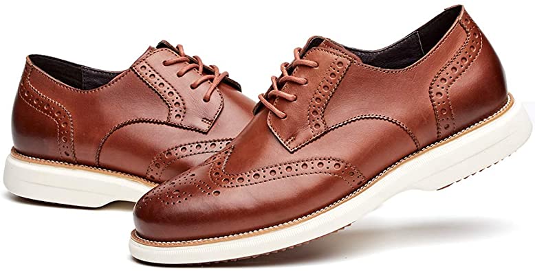 LAOKS Mens Hybrid Brogue Oxford Lace up Wingtip Dress Shoes4