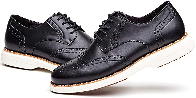 LAOKS Mens Hybrid Brogue Oxford Lace up Wingtip Dress Shoes5