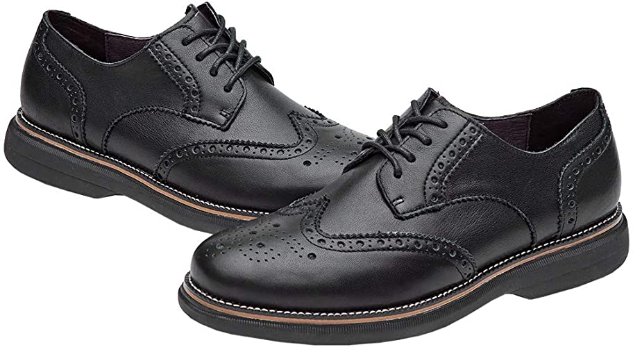LAOKS Mens Hybrid Brogue Oxford Lace up Wingtip Dress Shoes6