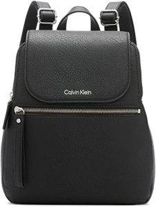 Calvin Klein Elaine Bubble Lamb Novelty Key Item Flap Backpack_Black-silver