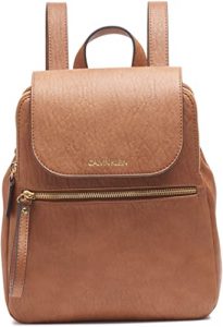 Calvin Klein Elaine Bubble Lamb Novelty Key Item Flap Backpack_Caramel_RRspacebusiness