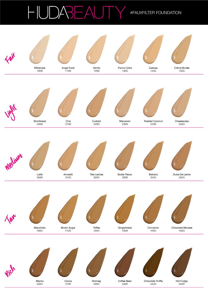 most popular huda beauty foundation shades