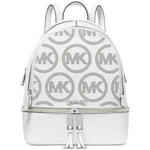 Michael Kors Rhea Zip Small Leather Backpack Optic White_RRspacebusiness